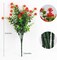 8-Bundle Artificial Outdoor Flower Set – UV-Resistant, No-Fade Faux Mums & Lotus Shrubs for Summer Home, Garden, Porch, Patio, and Office Decor (Orange & Red)
